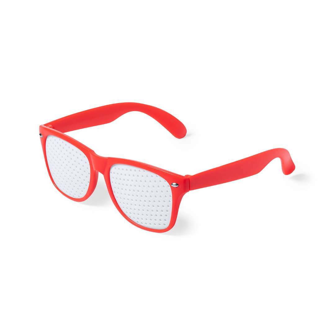 Gafas Zamur con montura colorida y lentes perforadas para marcaje digital - Rojo