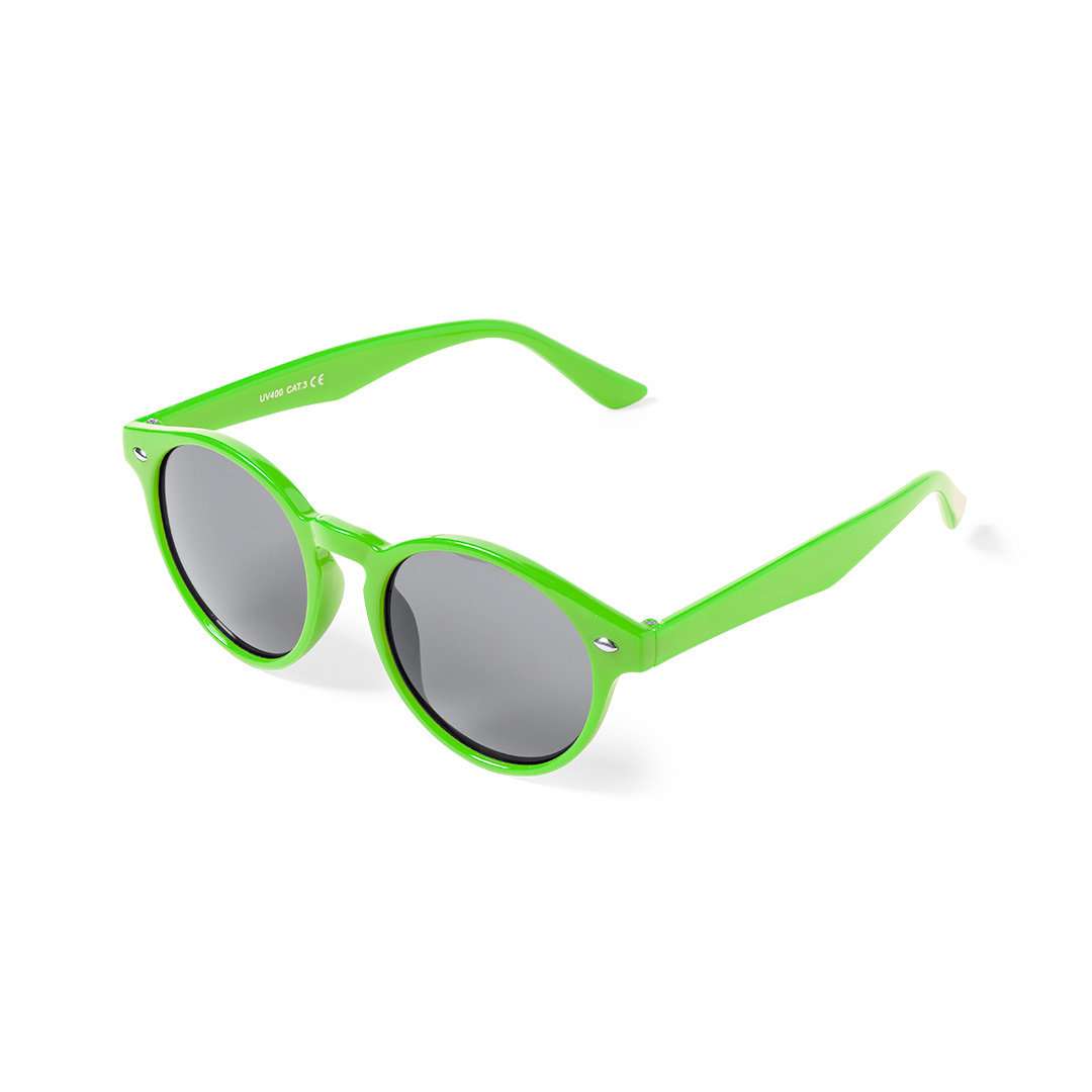 Gafas de sol unisex negras con protección UV400 y diseño circular - Verde