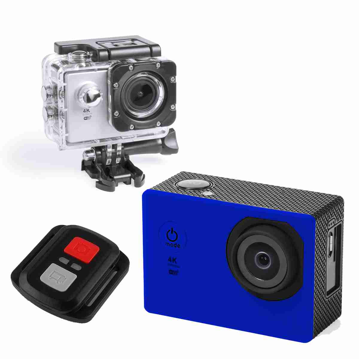 Videocámara Deportiva Klack Pro 4K con Mando: Captura cada momento en alta definición - Azul