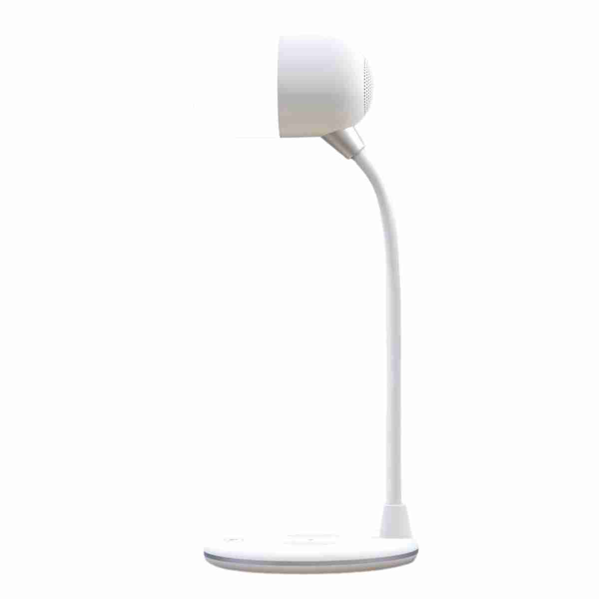 Lámpara de mesa Multifunción con Cargador QI y Altavoz - Blanco