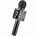 Micrófono Karaoke Bluetooth Klack  -  4 en 1 Microfono Inalámbrico Portátil para Niños -  Musica -  Función de Eco -  Compatible con Android -  PC - Negro