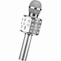 Micrófono Karaoke Bluetooth Klack  -  4 en 1 Microfono Inalámbrico Portátil para Niños -  Musica -  Función de Eco -  Compatible con Android -  PC - Plata