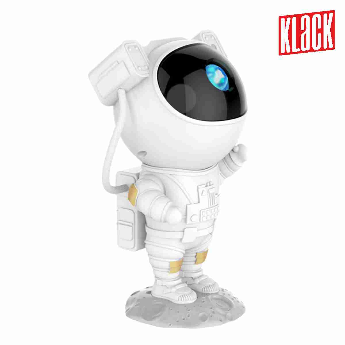 Proyector de luz Klack® de astronauta de cielo nocturno con 7 efectos de nebulosa 360° para niños y adultos
