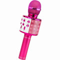 Micrófono Karaoke Bluetooth Klack  -  4 en 1 Microfono Inalámbrico Portátil para Niños -  Musica -  Función de Eco -  Compatible con Android -  PC - Rosa