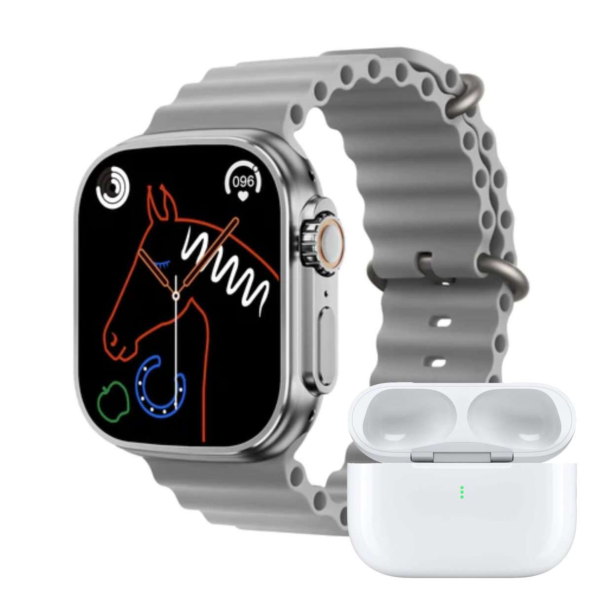 Pack Deportivo Smartwatch Klack® S8Ultra y Auriculares Bluetooth Klack® 6S - Gris