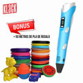Pack Bolígrafo Lápiz De Impresión 3D Juguete Para Niños + 50 metros de PLA - Azul