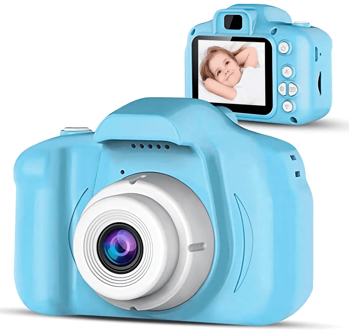 Mini Cámara para Niños con Pantalla HD 2.0" y Multifunciones: Captura -  Juega y Diviértete - Azul